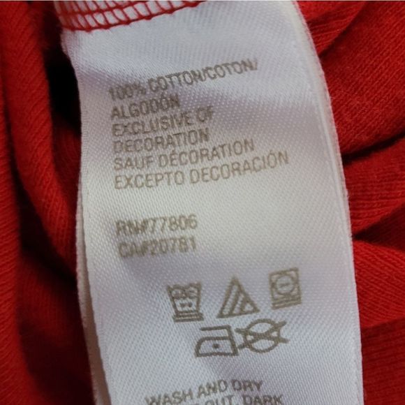 TOMMY HILFIGER Retro Y2K V Neck Tee Top T Shirt Womens 1X Red Logo Designer - Picture 5 of 5